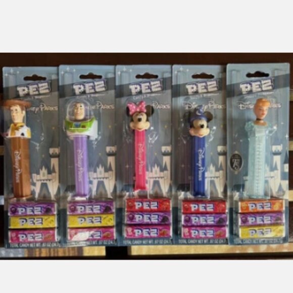 2025 Disney Parks Set of 5 PEZ: Cinderella, Buzz, Woody, Mickey & Minnie NEW - Picture 1 of 1